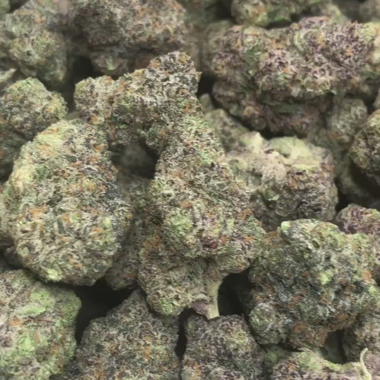 potent indica dominant hybrid, purple hints frosty nugs available for onoine order